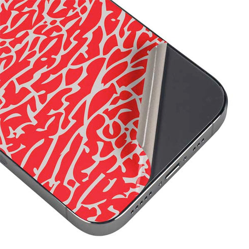 Elephant Print Red iPhone 16 Pro Skin